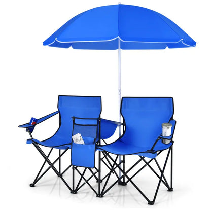 Double portable picnic chair, folding camping chair