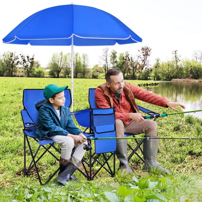 Double portable picnic chair, folding camping chair